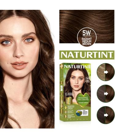 Naturtint Permanent Hair Colour Gel 5W Radiant Medium Brown Plant Enriched Ammonia Free Long Lasting Grey Coverage and Radiant Colour Nourishment and Protection - Buy Online on GoSupps.com