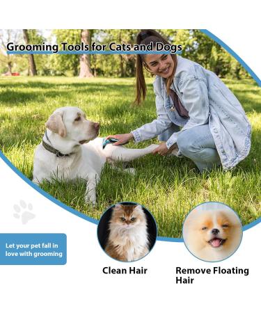 Maikehigh Pet Deshedding Grooming Tool | Fur Shedding Rake for Dogs & Cats | Blue - Buy Online on GoSupps.com