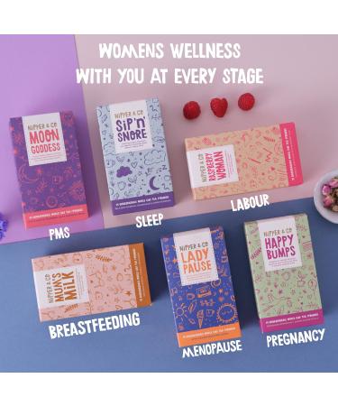 Red Raspberry Leaf Tea Pregnancy Preconception PMS | Natural Biodegradable Baby Shower Pamper Kit | Nipper & Co (14 Reusable Bags 42 Cups) - Buy Online on GoSupps.com