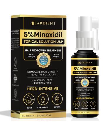 Minoxidil for Women 5 Percent: 5% Minoxidil for Men Beard Growth Spray Infused with Biotin - Extra Strength Hair Regrowth Treatment for Stronger and Longer Hair 2 Fl Oz
