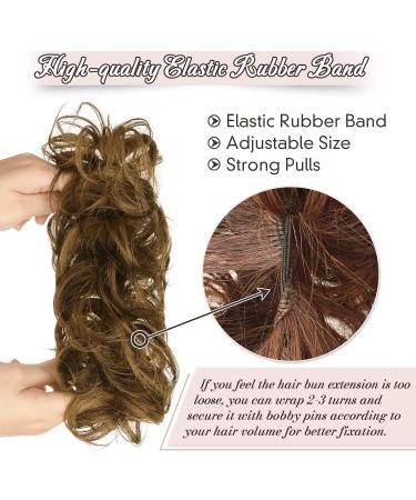 Buy RUWISS Informantable Hartication 100% Real Hair Rose Dot Scrunchies for Women - Golden Chestnut & Light Blonde Streaks | International Shipping - Buy Online on GoSupps.com