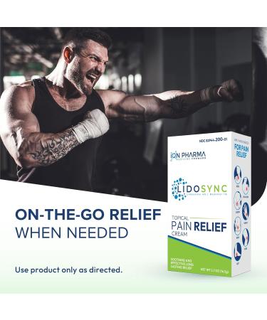 Lidosync Pain Relief Cream with 4% Lidocaine & 1% Menthol | Maximum Strength OTC | Topical Analgesic for Pain Itching Burns | Safe & Compliant Formula | Non-Greasy Soothing Feel | 2.7 oz (76.5 g) - Buy Online on GoSupps.com