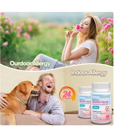 RXZELL Allergy Relief | Fexofenadine HCl 180mg 24-Hour Antihistamine Non-Drowsy (30 Count (Pack of 1)) - Buy Online on GoSupps.com