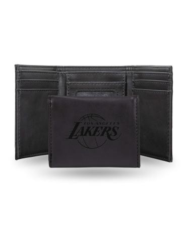 Rico Industries NBA Laser Engraved Tri-Fold Wallet Black Los Angeles Lakers