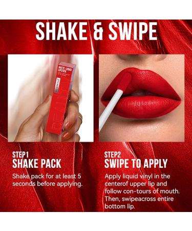 Matte Liquid Lipstick Makeup Set - 3 Pcs Long Lasting Smudge Proof Lip Gloss | High Pigmented Velvety Nude Red Lip Stain Gift Set for Women & Girls - Buy Online on GoSupps.com