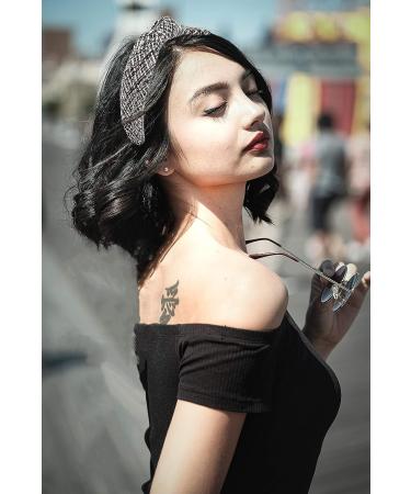 YETASI Tweed Black Knot Headband with White Threading - Unique White Black Headband for Women - Buy Online on GoSupps.com