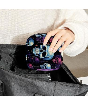 Anna Cowper Colorful Funny Skull Sanitary Napkin Storage Bag - Period Pouch for Women and Teens - Multi-colored Design - Nursing Pad and Tampon Holder - 1Pcs - Buy Online on GoSupps.com