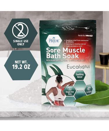 Medpride Epsom Bath Salts with Eucalyptus Essential Oil - Pain Relief & Muscle Recovery Soak - 19.2oz - Buy Online on GoSupps.com