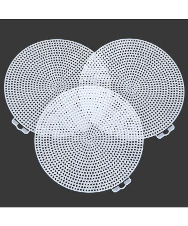 DAJAVE 40 Pack Round Plastic Canvas Mesh Sheets 6 Inch White Plastic Mesh Sheet Plastic Canvas and Embroidery Tools for Embroidery Crafting