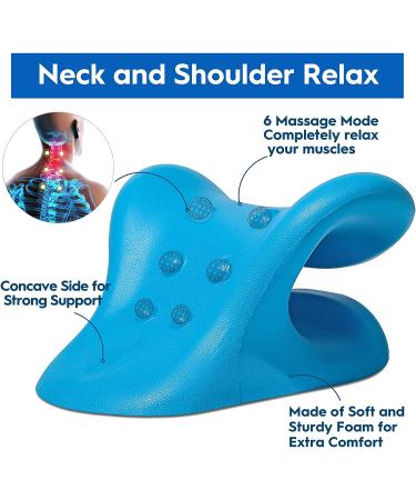 Neck and Shoulder Relaxer - TMJ Pain Relief, Acupressure Massage Design, Cervical Traction Device (Blue) - Buy Online on GoSupps.com