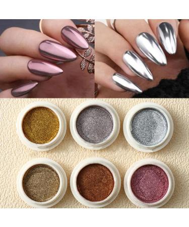 Chrome pour les ongles poudre de paillettes ongles 6 couleurs paillettes pigment pigment pour les paillettes - Shimmer Nail fournit de la poudre pour le festival les rencontres le maquillage l'H 01 UN - Buy Online on GoSupps.com