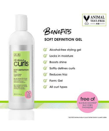 All About Curls Soft Definition Gel 15 Fl Oz | Curl-Friendly Light Hold | Define, Moisturize, De-Frizz | For All Curly Hair Types - Buy Online on GoSupps.com