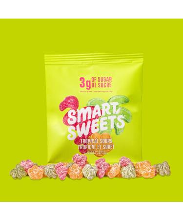 SmartSweets Tropical Sours 50g (Pack of 14) Candy with Low Sugar Low Calorie No Artificial Sweeteners Vegan Plant-Based Gluten-Free Healthy Snack for Kids & Adults - Buy Online on GoSupps.com