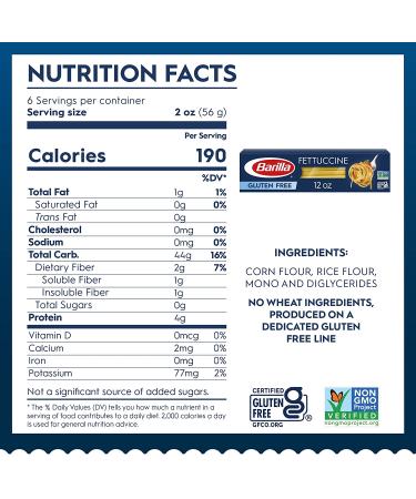 BARILLA Gluten Free Fettuccine 12 Ounce - Non-GMO Corn & Rice Blend Vegan Pasta - Buy Online on GoSupps.com
