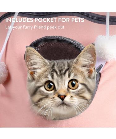 Homelevel Cat Pocket Hoodie - Cute Sweater with Dog Bag | Cat Sweater for Small Pets | Pink Pet Pocket Hoodie - Buy Online on GoSupps.com