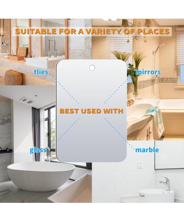 2 Pack Shatterproof Fogless Shower Mirrors for Shaving - Medium 8x6 Hanging Handheld Cosmetic Mirror for Men & Women - Ideal for Camping Trips and Bathroom Use - Buy Online on GoSupps.com