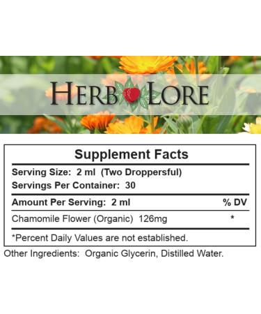 Herb Lore Organic Chamomile Tincture - Liquid Chamomile Drops for Babies & Adults - Melatonin-Free Sleep Supplement (2 fl oz) 2 Fl Oz (Pack of 1) - Buy Online on GoSupps.com