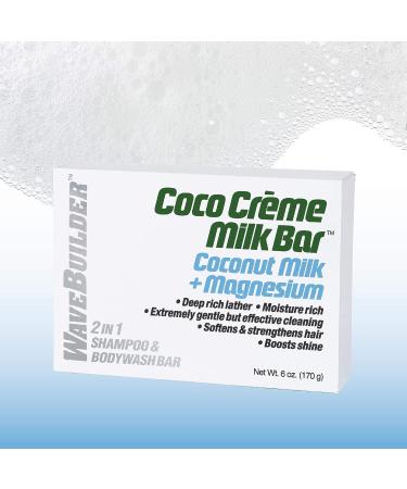 Wavebuilder Coco Creme Milk Bar: Coconut Milk + Magnesium 2-in-1 Shampoo & Bodywash Bar - Buy Online on GoSupps.com