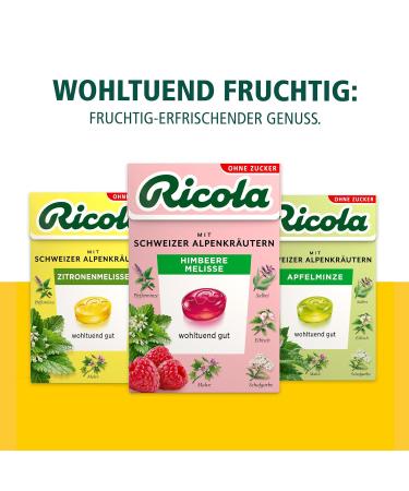 Ricola Raspberry Lemon Balm - 10 Box Swiss Herbal Candies Sugar-Free Vegan 13 Alpine Herbs | International Shipping Available - Buy Online on GoSupps.com