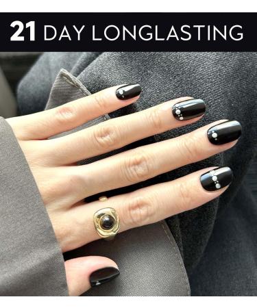 Buy Semi Cured Gel Nail Strips - Long Lasting UV Gel Nail Stickers | 20 Salon Quality Nail Wraps | Black Pearl - International Shipping Available - Buy Online on GoSupps.com