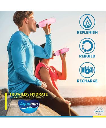 TRUWILD Hydrate Vegan Electrolyte + Amino Acid Drink Mix Powder - Watermelon Lemonade Flavor, 20 Servings - Post-Workout Muscle Recovery & Immune Support with Clean Sugar-Free Formula & Magnesium - Buy Online on GoSupps.com