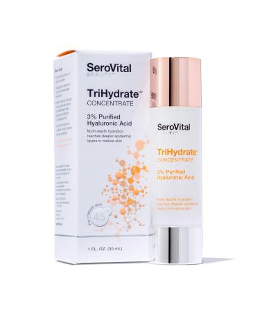 SeroVital Beauty TriHydrate Concentrate - 3% Hyaluronic Acid - 3 Forms - Anti Aging Serum for Women - Pure Hyaluronic Acid - Deep Hydration Serum for Face - Prep for Skincare Regimen- Facial Hydration