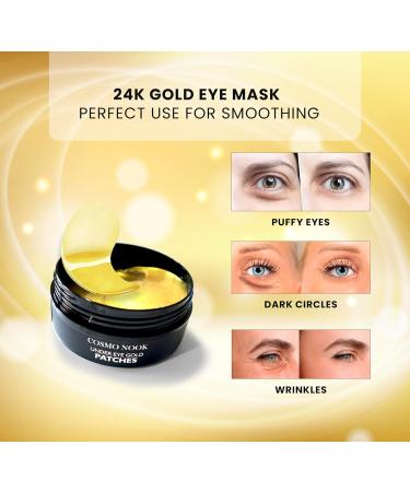 24k Gold Under Eye Patches - 60 Pcs Anti-Aging Eye Mask with Collagen & Hyaluronic Acid for Dark Circles Puffiness & Wrinkles - Refresh Your Skin - Buy Online on GoSupps.com