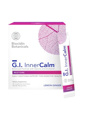 Bio-Botanical Research Biocidin Drink Mix - GI InnerCalm - Support Digestive Health GI Detox Healthy Mood & Sense of Relaxation - Soothing Formula with Glycine & No Glutamine (30 Stick Packs)