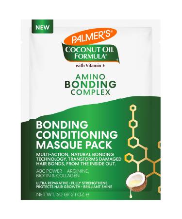 Palmer's Amino Bonding Complex Hair Mask Intense Conditioning Masque Pack with Coconut Oil & Vitamin E Heat Protectant Anti Frizz Adds Shine Protects Hair Growth All Hair Types 2.1 oz packette 2.1 Fl Oz (Pack of 1)