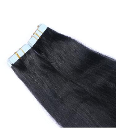 Tape In Hair Extensions - #1 Black - 40cm - 10 Bricks (4cm Wide) - 100% Remy Real Hair - Tresse by Novon - Adhesive Tape - 25g Total - Buy Online on GoSupps.com