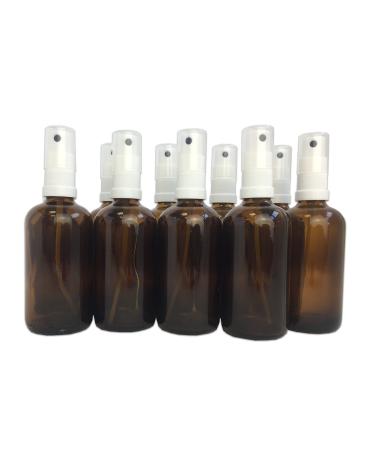 DIACLEANSHOP glass bottles with atomizer set 10 x 100ml - medicine bottle made of brown glass with spray head DIN18 - BPA free