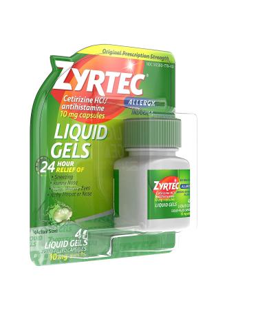 Zyrtec 24 Hour All-Day Allergy Relief Liquid Gels - 40ct x 2 Pack | Cetirizine Antihistamine Capsules for Indoor & Outdoor Allergies - Buy Online on GoSupps.com