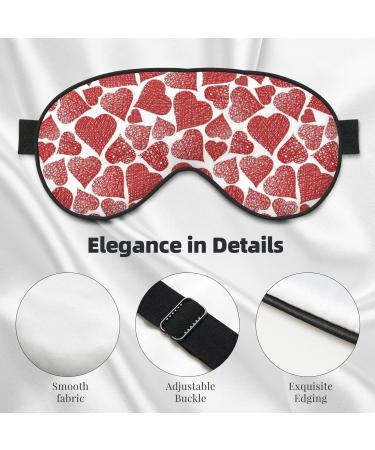 Buy Hearts Print Sleep Eye Mask - Soft Eyeshade with Elastic Strap for Comfortable Night Sleeping & Travel - Buy Online on GoSupps.com