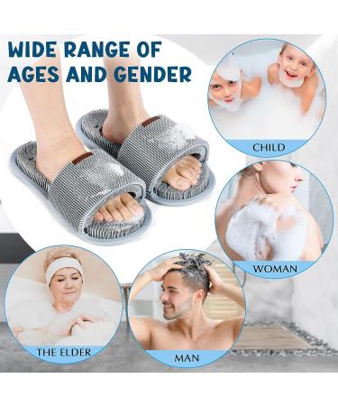 Hercicy 2 Pcs Grey Silicone Shower Foot Scrubber - Non Slip Suction Cups for Massage, Exfoliation, and Circulation Boost - Buy Online on GoSupps.com