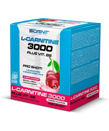 L-Carnitine Liquid 3000mg - High Dose L-Carnitine Ampoules (20x25ml Cherry) - International Shipping Available - Buy Online on GoSupps.com