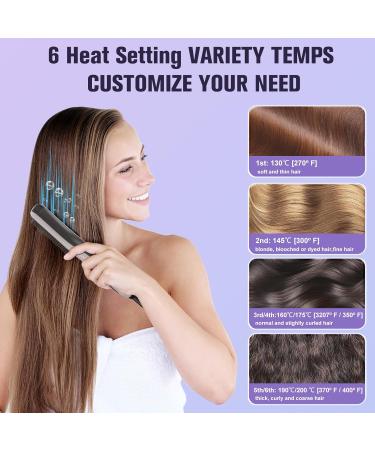 Hair Straightener Brush - Fast Heating Comb for All Hair Types | 5 Temperature Settings - Perfect Gift for Women - Buy Online on GoSupps.com