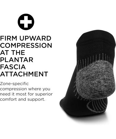 Feetures Plantar Fasciitis Relief Cushion Sock - Arch Support for Men & Women - No See Through - Black - Buy Online on GoSupps.com