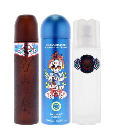 Cuba Cuba Wild Heart Men 3 Pc Gift Set - Buy Online on GoSupps.com