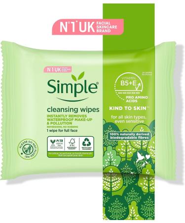 Simple Cleansing Face Wipes Biodegradable 50pc - Buy Online on GoSupps.com