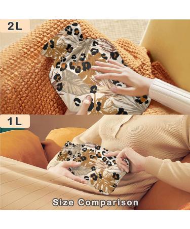 NAANLE Leopard Print Hot Water Bottle - 2L for Menstrual Cramps & Pain Relief | Heat & Cold Therapy - Buy Online on GoSupps.com