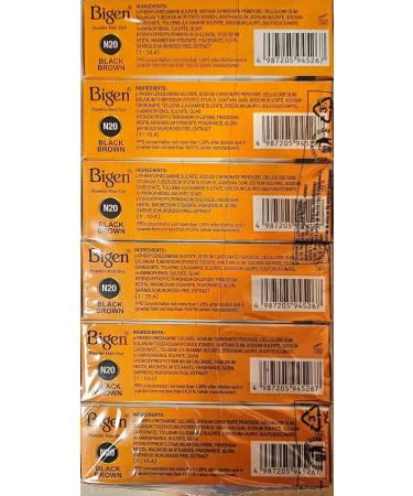 BIGEN Powder Hair Color 6g - Oriental Black N20 (Pack of 12) - Buy Online on GoSupps.com