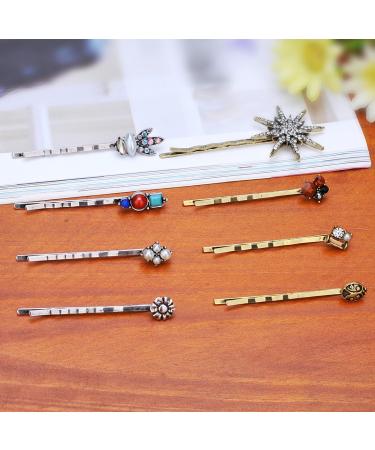 10 Pcs Vintage Alloy Mixed Hair Bobby Pins for Girls | Hair Clips Barrettes for Women - Random Assorted Pack - Buy Online on GoSupps.com