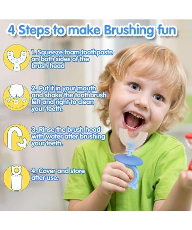 COLOROUND 2 Pack Kids U-Shaped Toothbrush for Toddlers Age 2-6 | Silicone Baby Toothbrush with Storage Cup | Baby Manual Training Toothbrush for 360 Oral Teeth Care - Buy Online on GoSupps.com