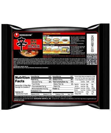 Nongshim Shin Ramyun Black - Premium Beef Broth - 4.58 oz (Pack of 10) - Buy Online on GoSupps.com