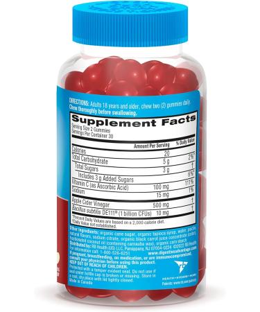 Digestive Advantage Probiotic Gummies with Apple Cider Vinegar - 60ct, Apple Flavor - Supports Digestive & Immune Health - Daily Probiotics for Men & Women - Buy Online on GoSupps.com