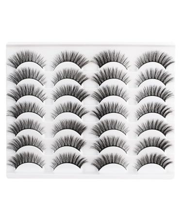 Buy 3D Cat Eye Lashes | 14 Pairs Faux Mink Eyelashes - Reusable Thin Band Perfect for a Glam Look! - Buy Online on GoSupps.com