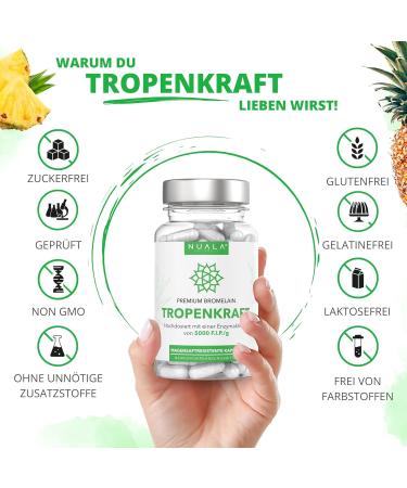 Bromelain 6000 F.I.P. - 120 Natural Capsules 600mg Each Gastric Juice Resistant No Additives - High Dose Supplement for Optimal Health - Buy Online on GoSupps.com