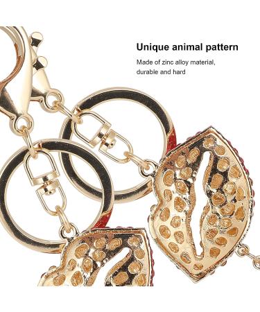 2Pcs Sparkling Lips & Lipstick Keychain Set - Red Bling Charm for Keys, Purse, Bags - Buy Online on GoSupps.com