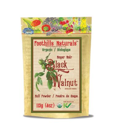 Foothills Naturals Organic Black Walnut Hull Powder - 4 Ounces (113 Grams)