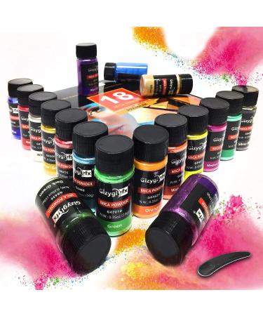 Epoxy Resin Dye-Mica Powder-18 Natural Powder Pigments-Soap Dye-Hand Soap Making Supplies-Eyeshadow and Lips Makeup Dye -Slime Pigment-Bath Bomb Colorant-Nail Art-DIY Slime-Adhesive Pigments 18A mica - Buy Online on GoSupps.com